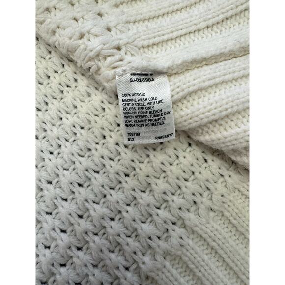 St. John’s Bay Ivory Cable Knit Full Zip Cardigan Sweater Women’s XL Fisherman - Picture 8 of 8